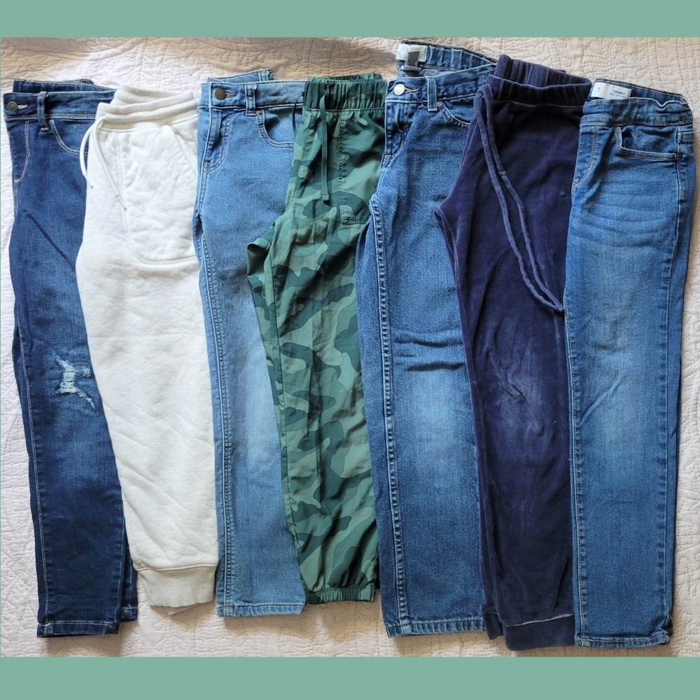 Youth Denim Jeans & Sweatpants Bundle Girls 7-8